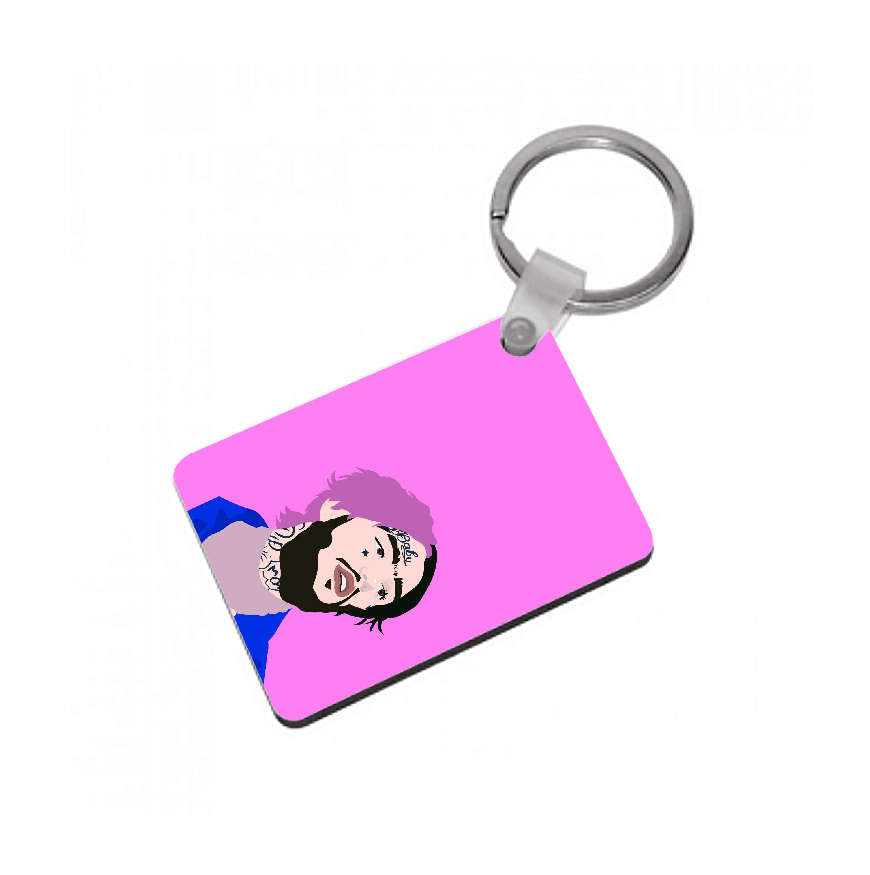 Pink And Black Hair - Peep Keyring