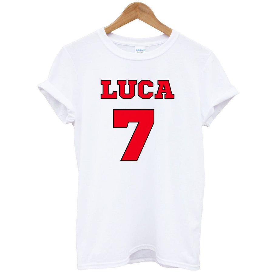 Red - Personalised Football   T-Shirt