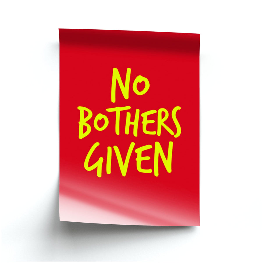 No Bothers Given - Winnie The Pooh Disney Poster