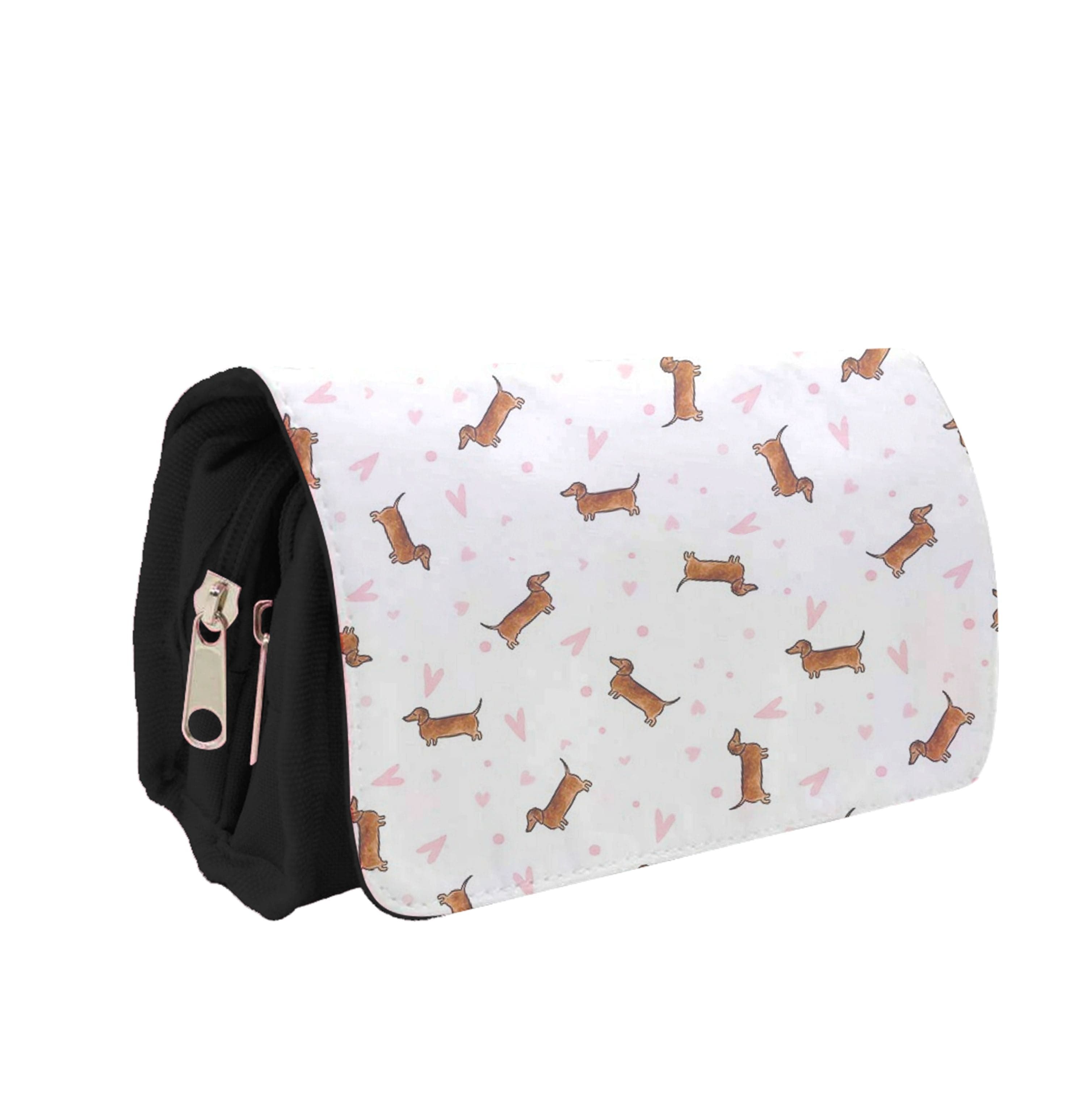 Dachshund Pattern - White Pencil Case