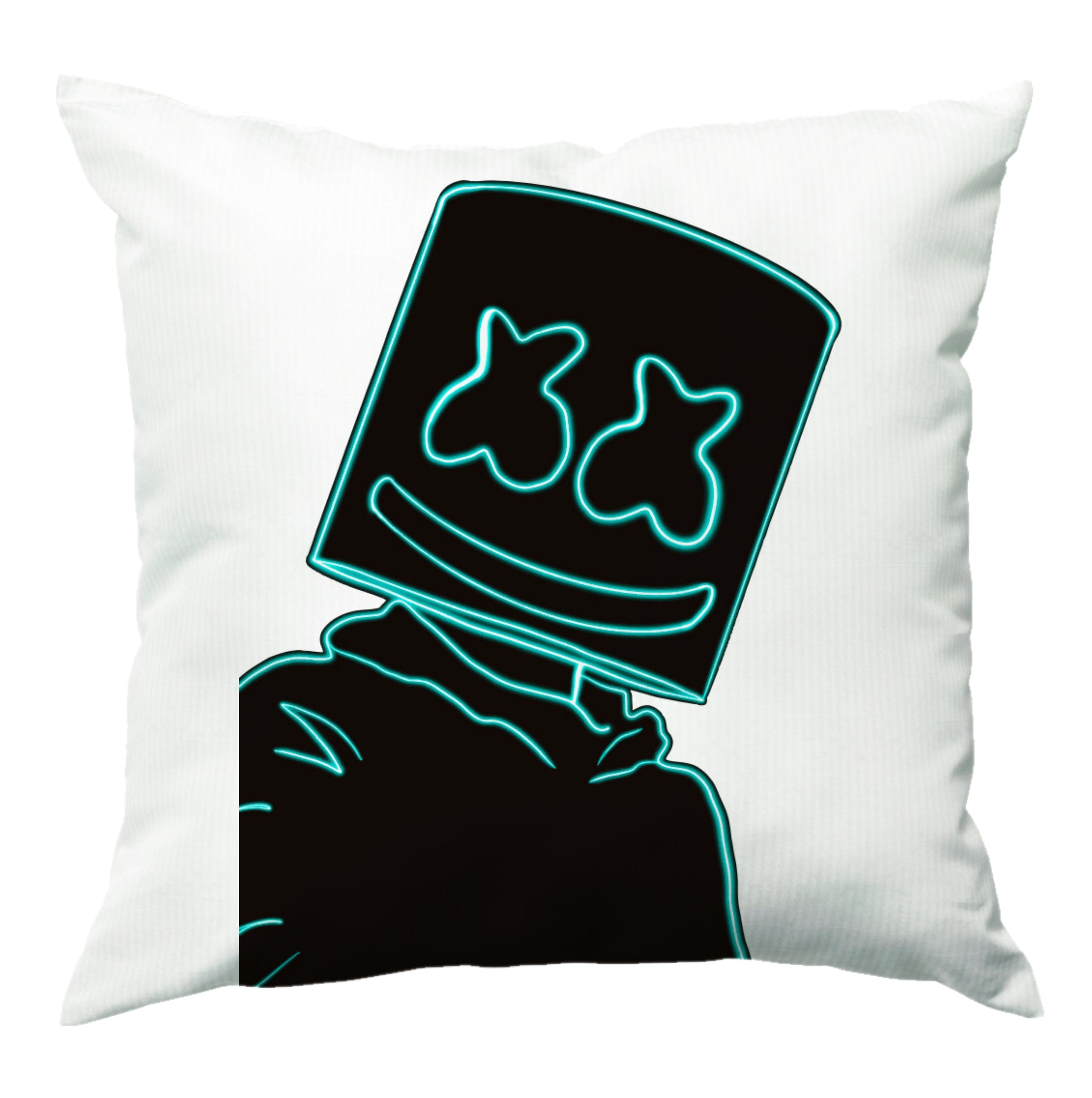 Black White Helmet DJ Neon Cushion