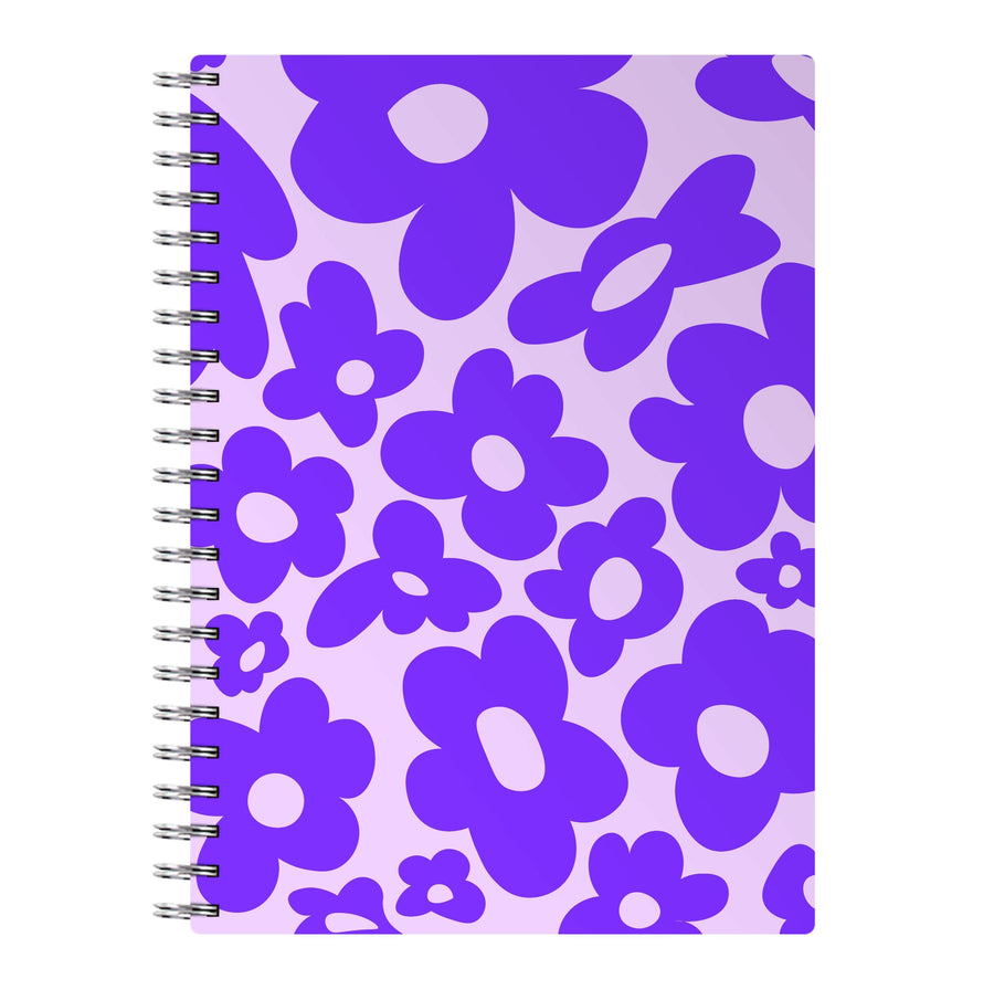 Purple Flowers - Trippy Patterns Notebook