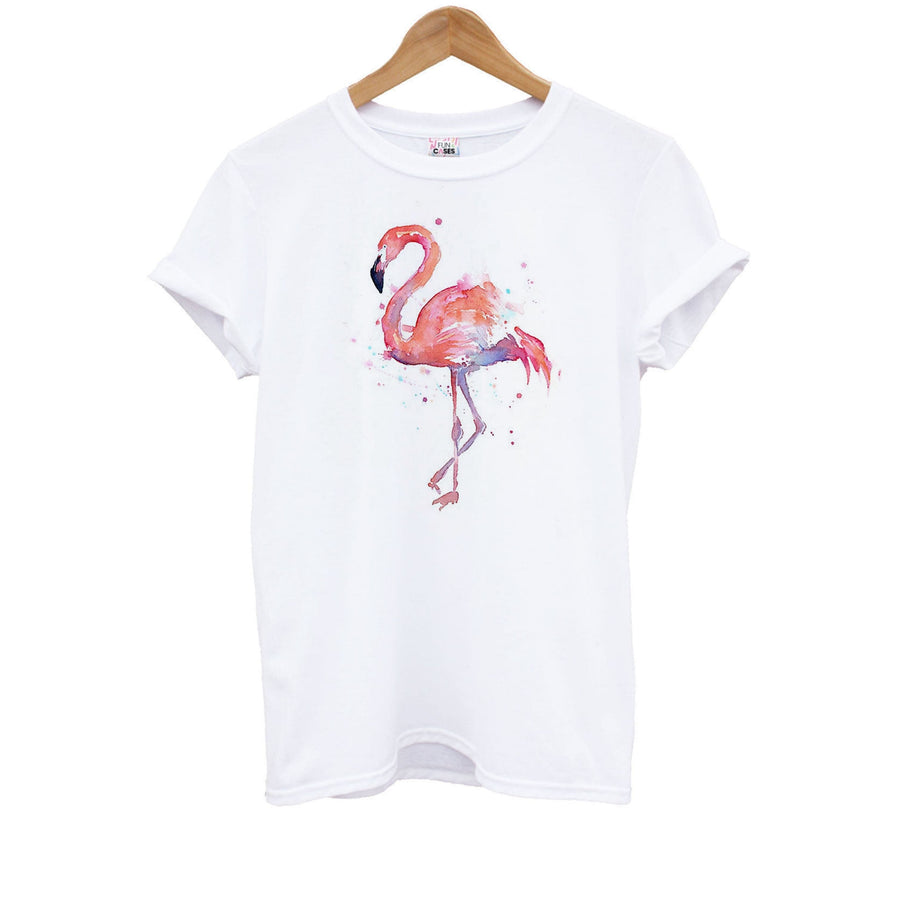 Watercolour Flamingo Painting Kids T-Shirt