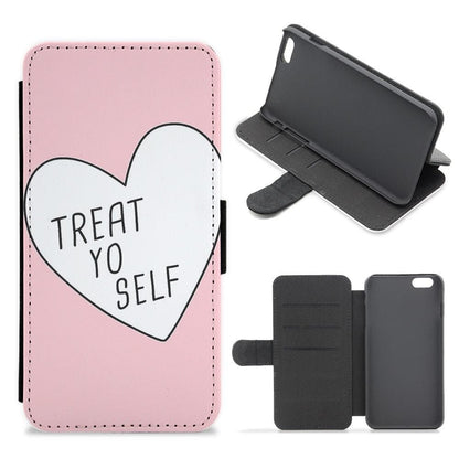 Treat Yo Self Heart - Parks and Recreation Flip Wallet Phone Case - Fun Cases