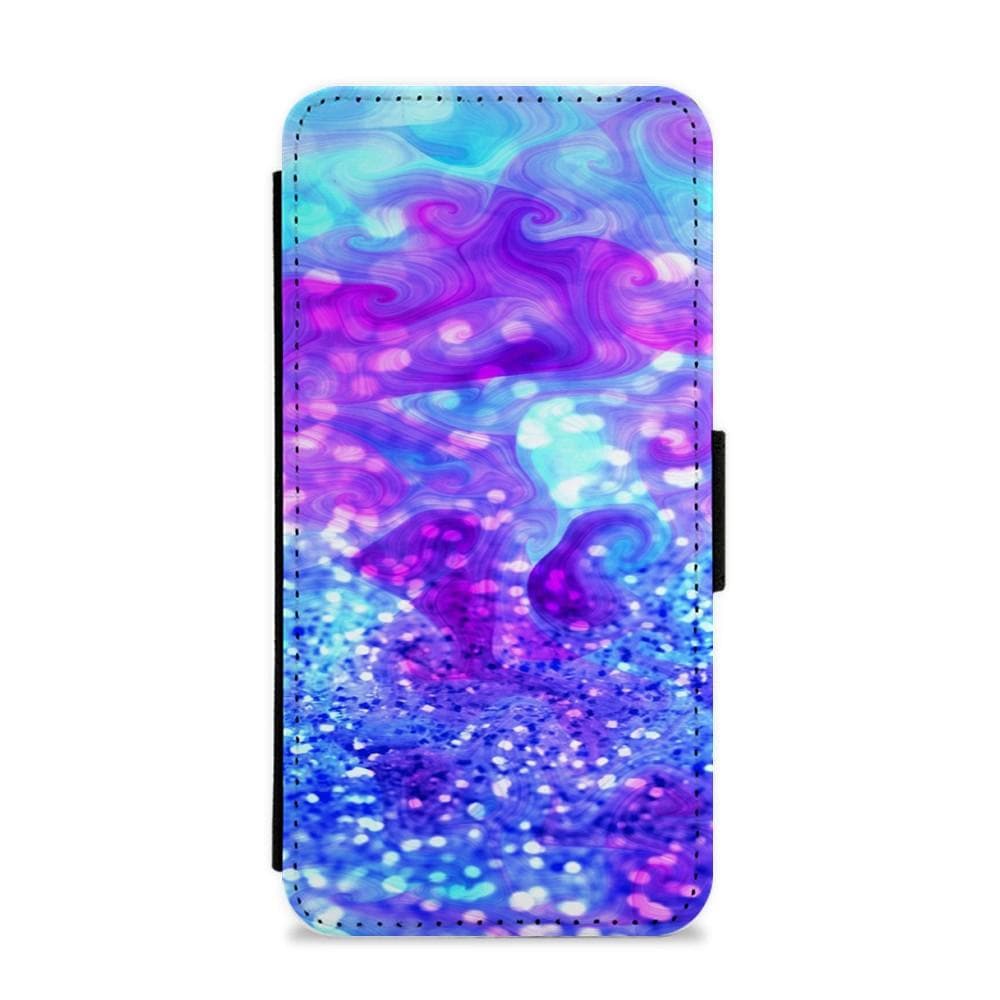 Glitter Swirl, Tumblr Stlye Flip / Wallet Phone Case - Fun Cases