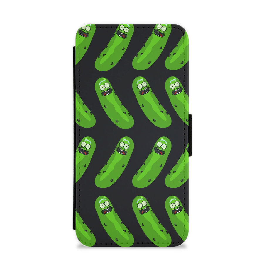 Pickle Rick Pattern - Rick And Morty Flip / Wallet Phone Case