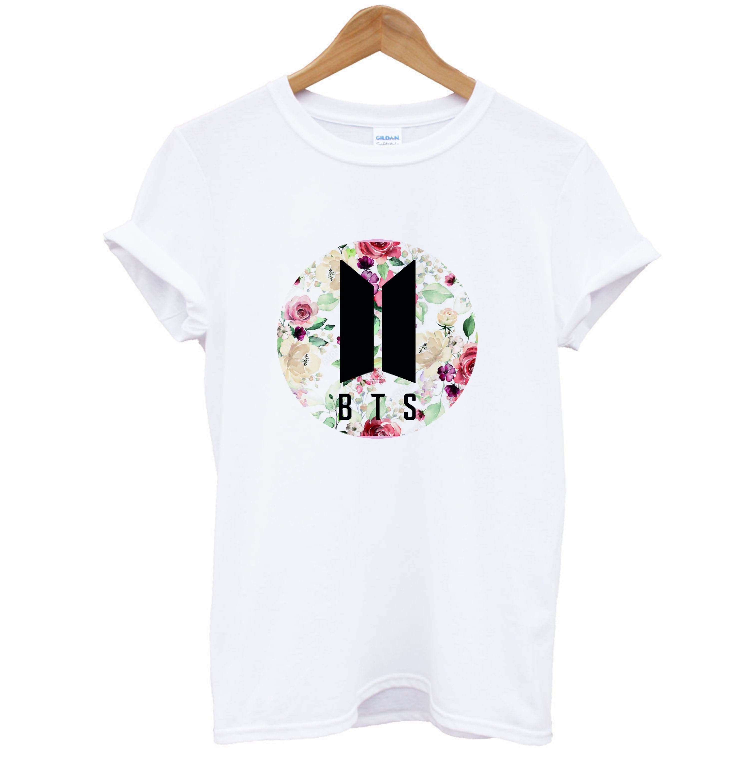 BTS Logo And Flowers - K Pop T-Shirt