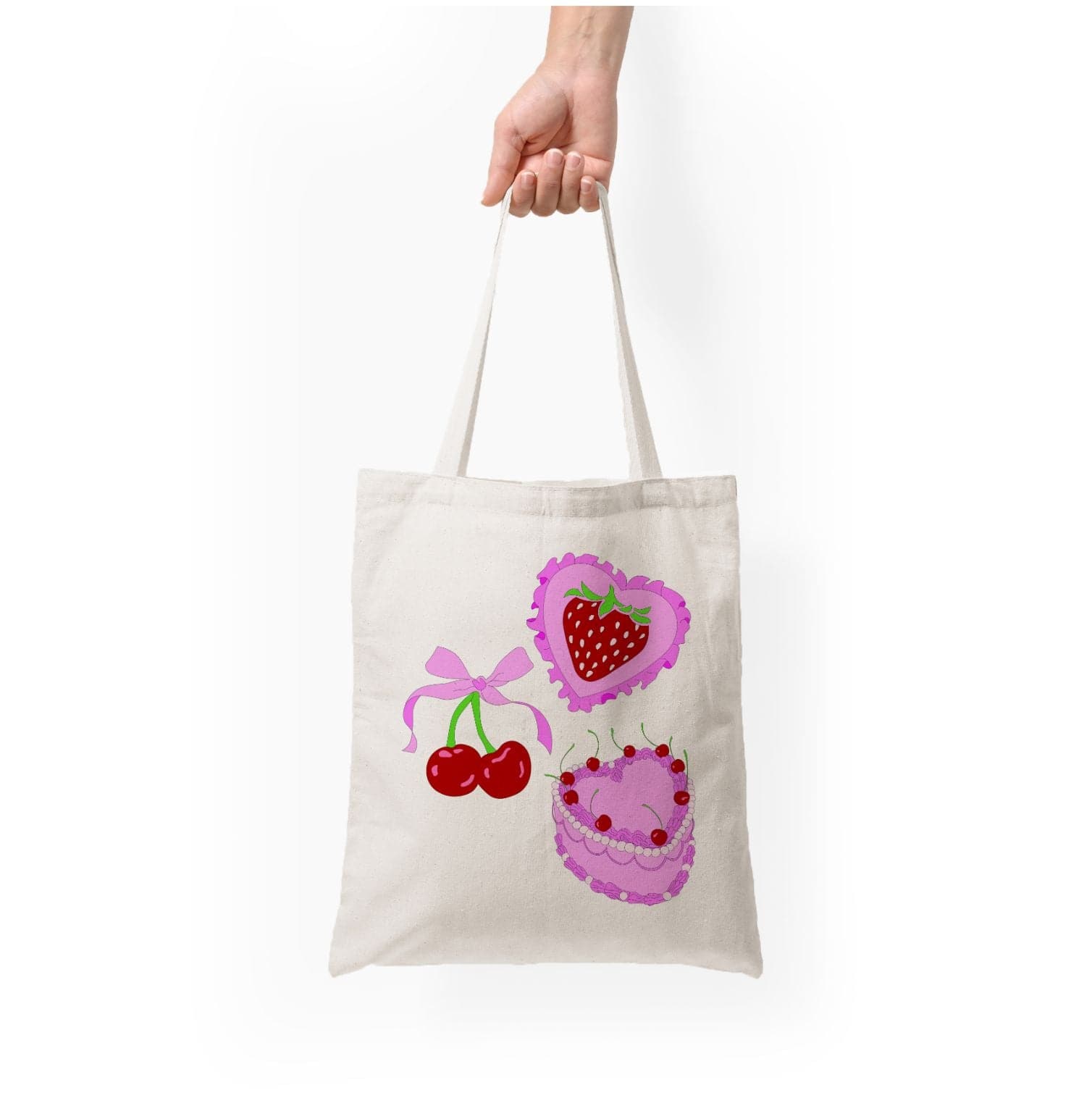 Cherries, Strawberries And Cake - Valentine's Day Tote Bag