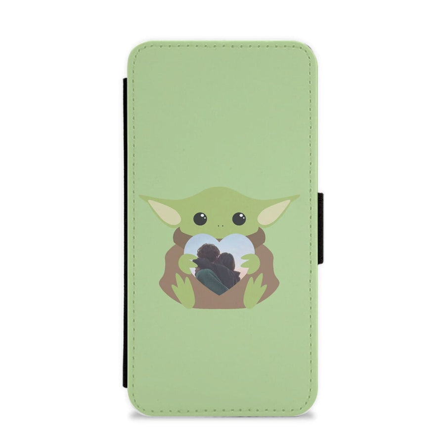 Baby Yoda - Personalised Couples Flip / Wallet Phone Case