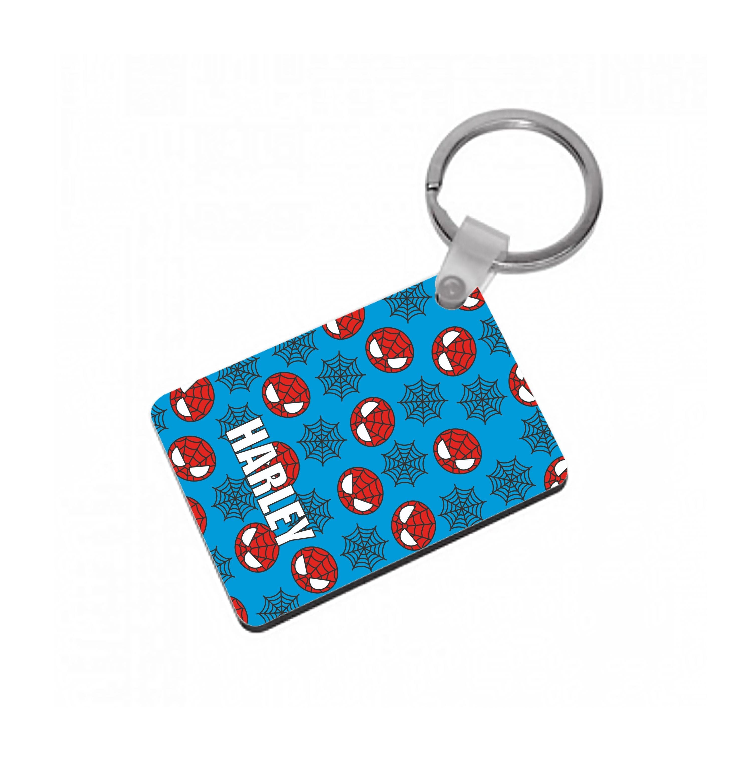 Spiderman And Webs - Personalised Superhero Comic Keyring