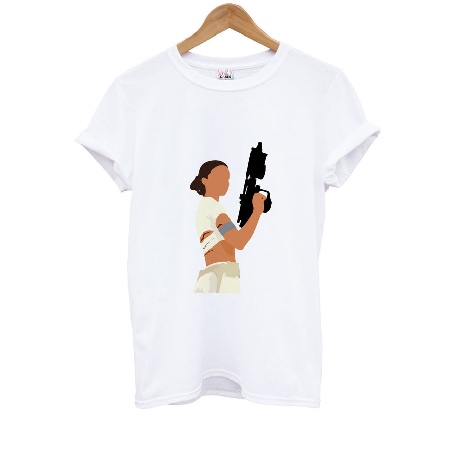 Princess Leia With Gun - Star Wars Kids T-Shirt