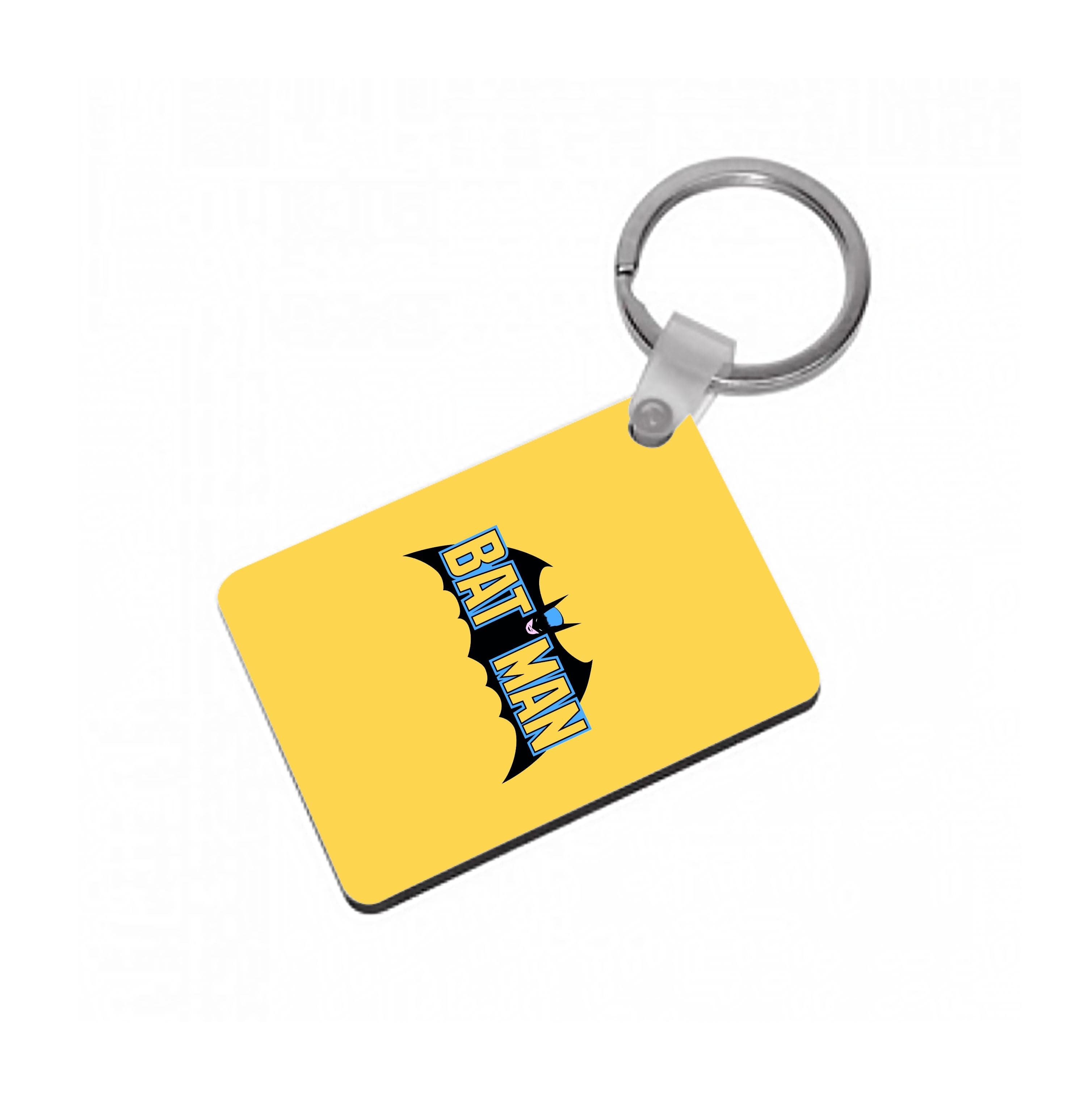 Yellow Bat Superhero Logo Keyring