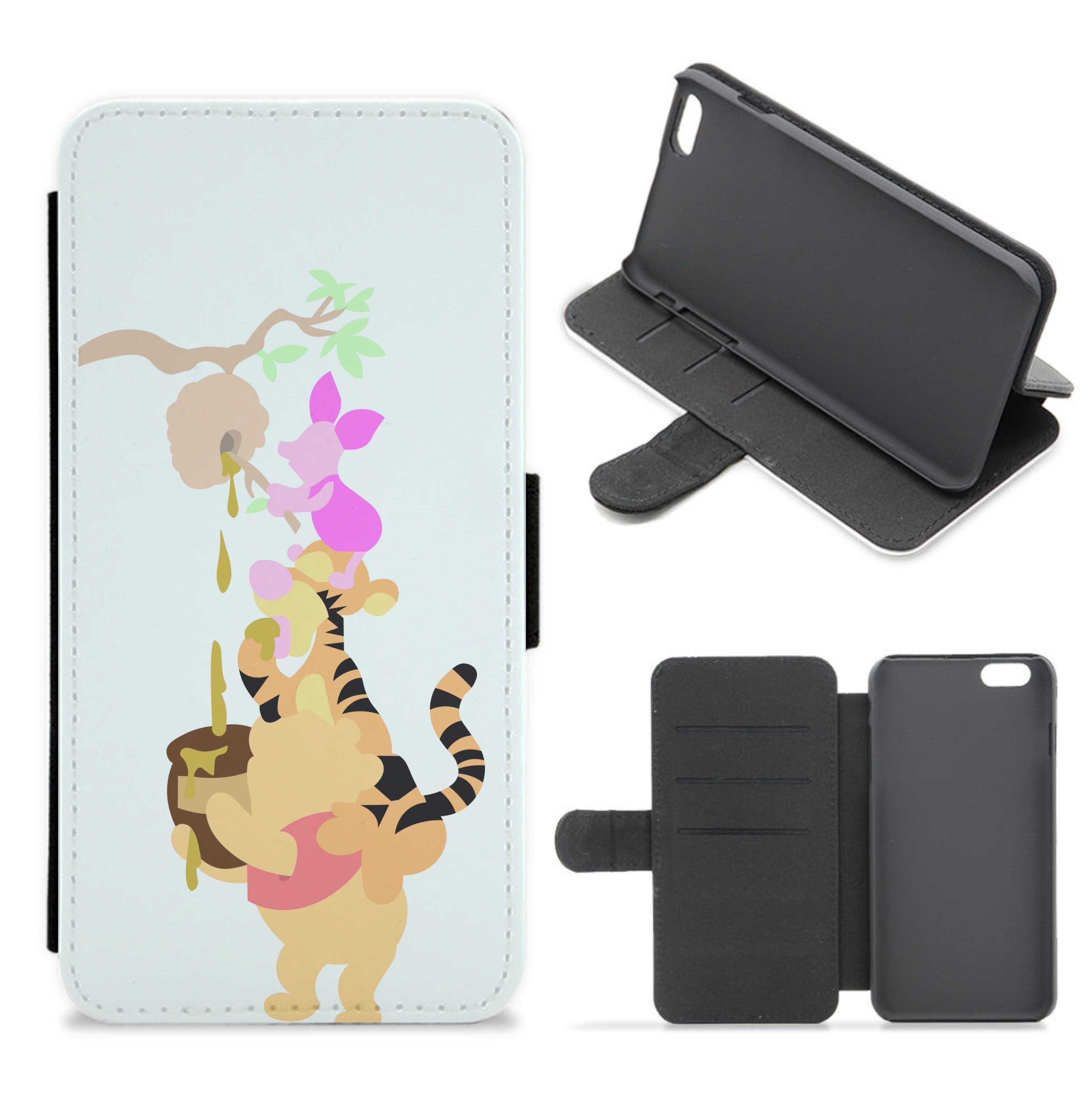 Bouncing Tiger , Piglet , Yellow Bear Flip / Wallet Phone Case