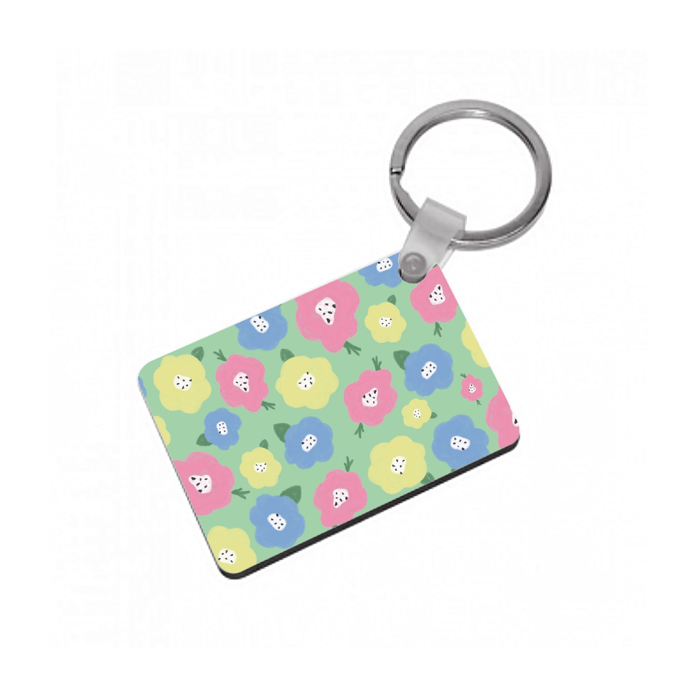 Painted Flowers - Floral Patterns Keyring