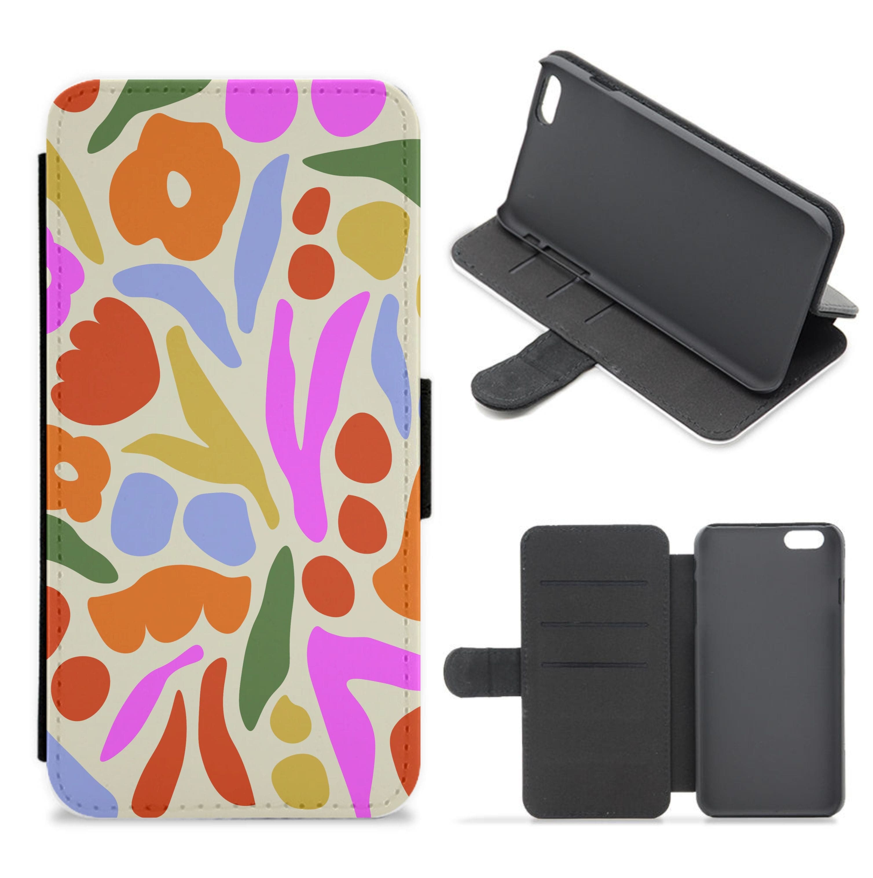 Abstract Floral Pattern - Floral Flip / Wallet Phone Case