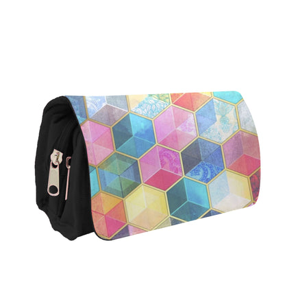 Colourful Honeycomb Pattern Pencil Case