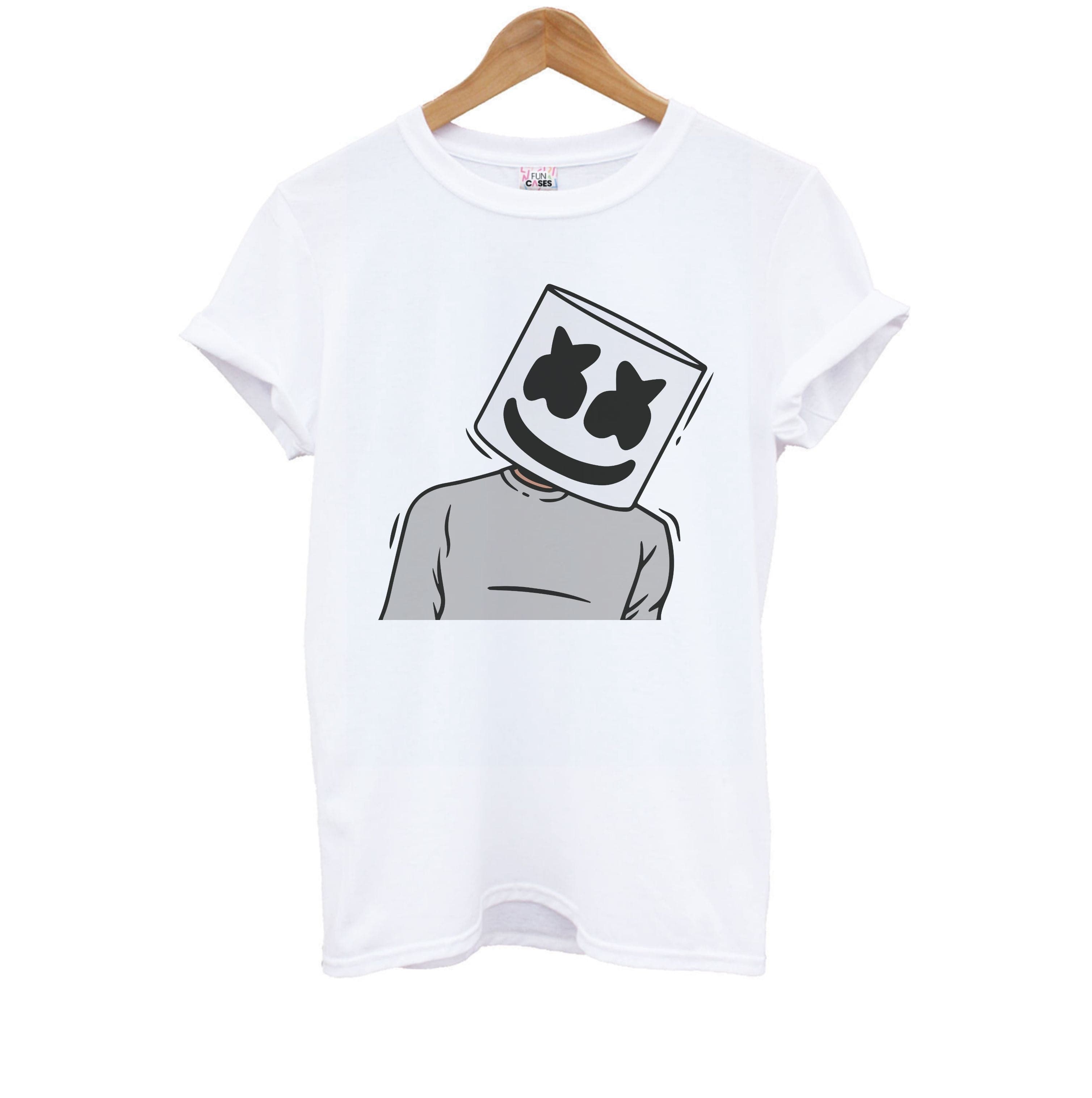 Grey Shirt - White Helmet DJ Kids T-Shirt