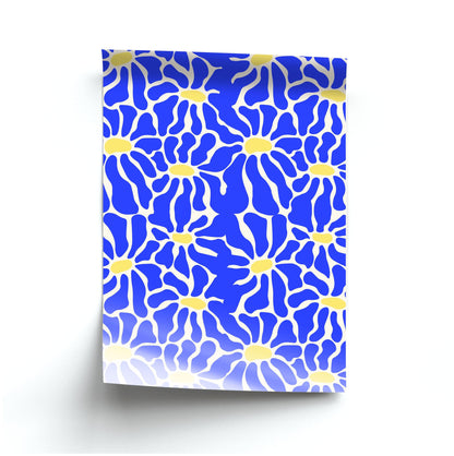 Dark Blue Flowers - Summer Poster