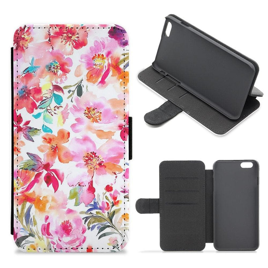 Spring Floral Pattern Flip Wallet Phone Case - Fun Cases