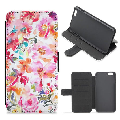 Spring Floral Pattern Flip Wallet Phone Case - Fun Cases