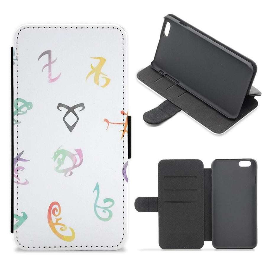 Watercolour Runes - Shadowhunters Flip Wallet Phone Case - Fun Cases