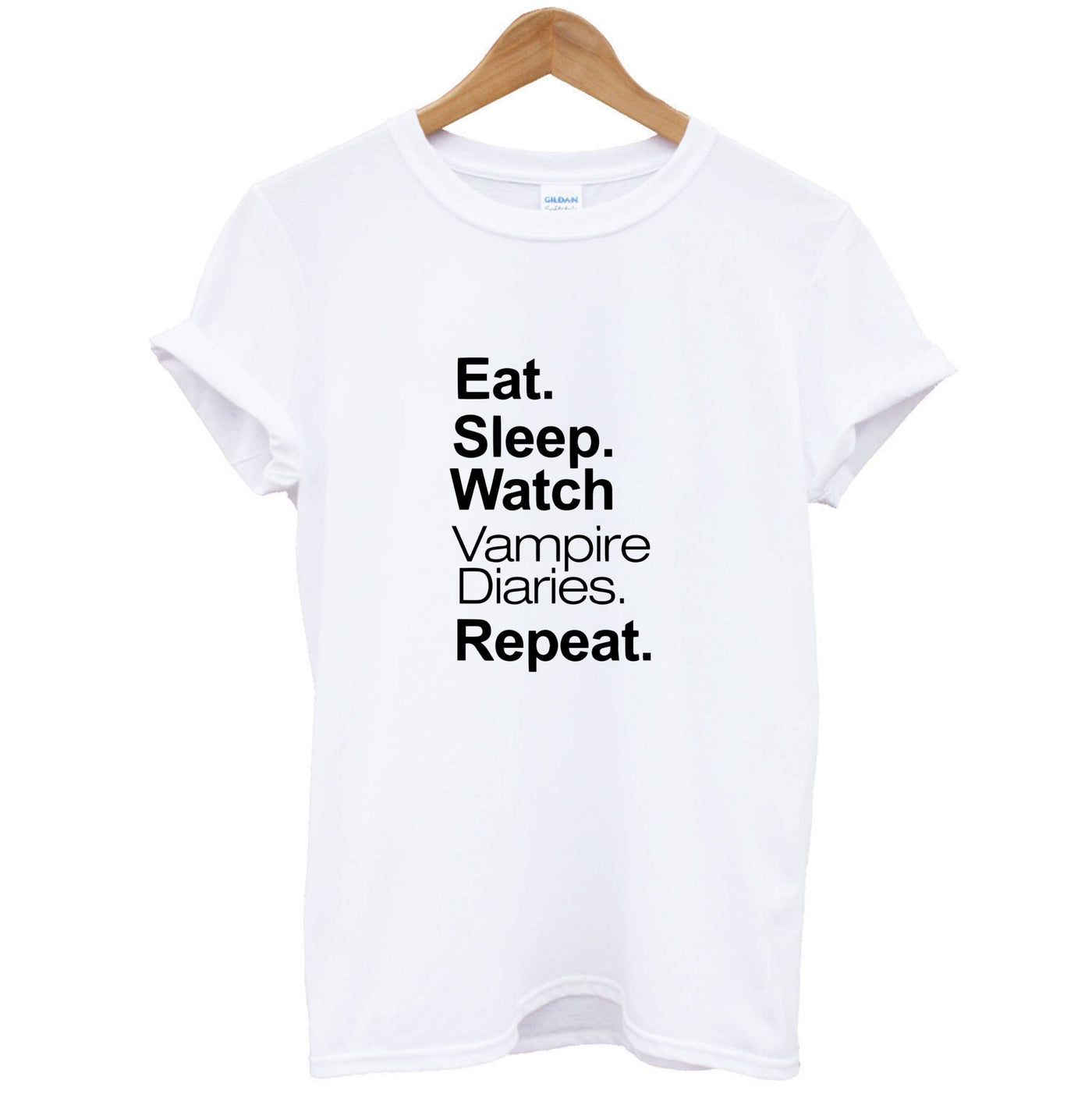 Eat Sleep Watch Vampire Diaries Repeat T-Shirt