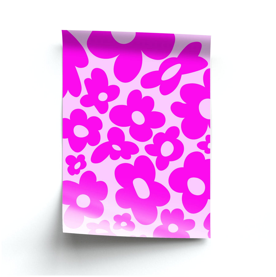 Pink Flowers - Trippy Patterns Poster