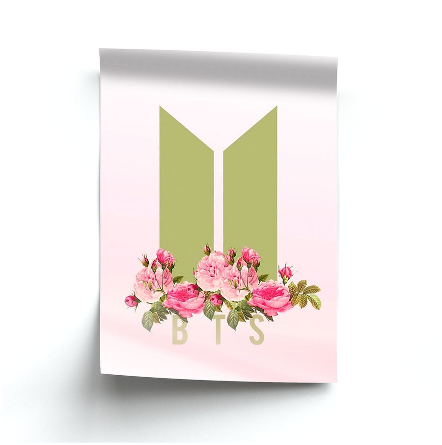 Pink Ombre BTS Logo Poster