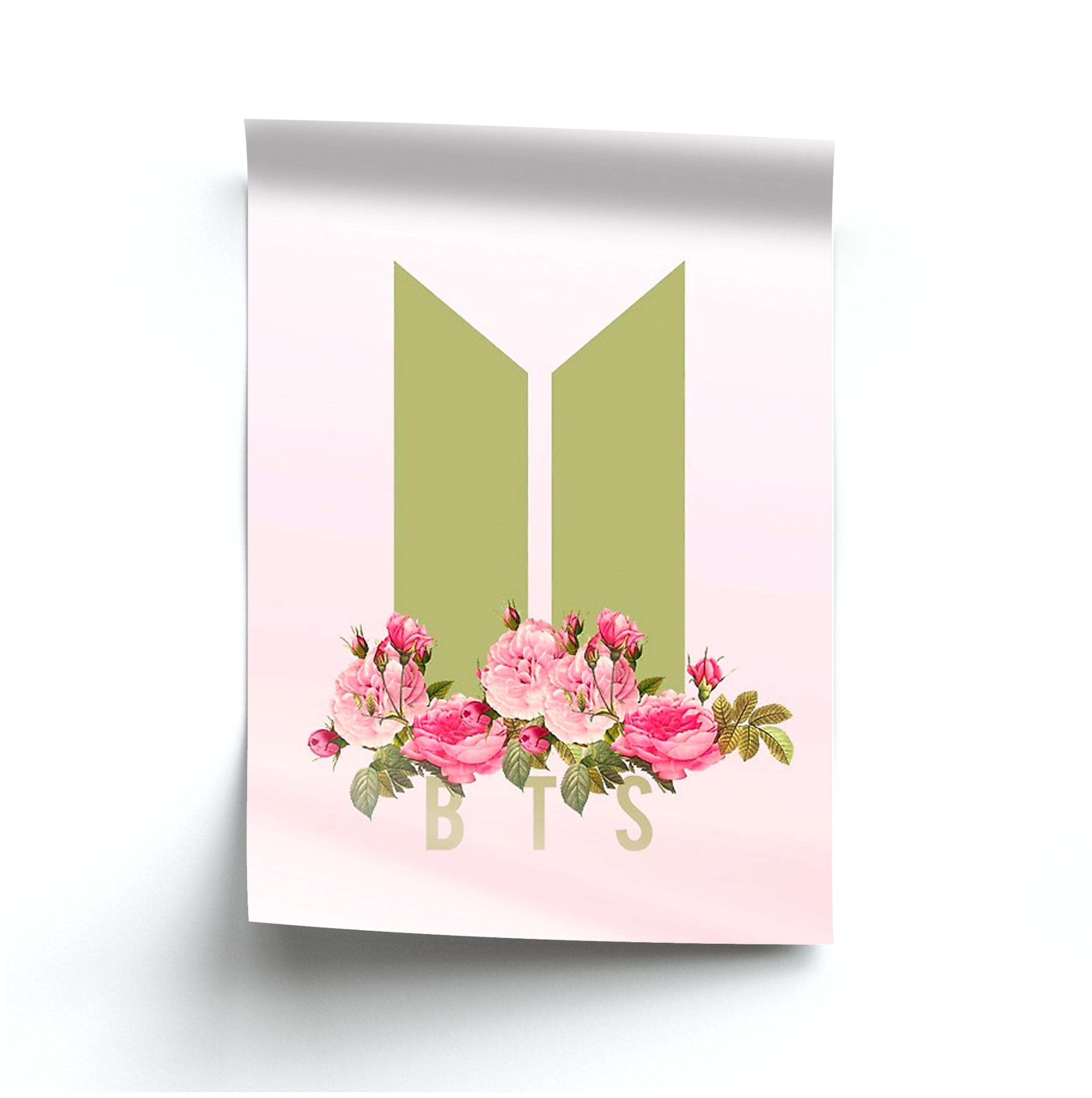 Pink Ombre K-Pop Band Logo Poster