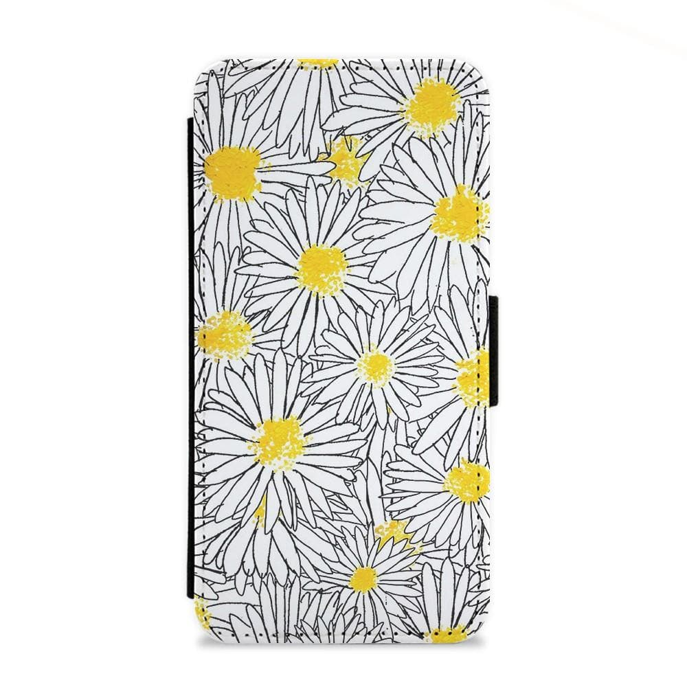 Cute Daisy Pattern Flip Wallet Phone Case - Fun Cases