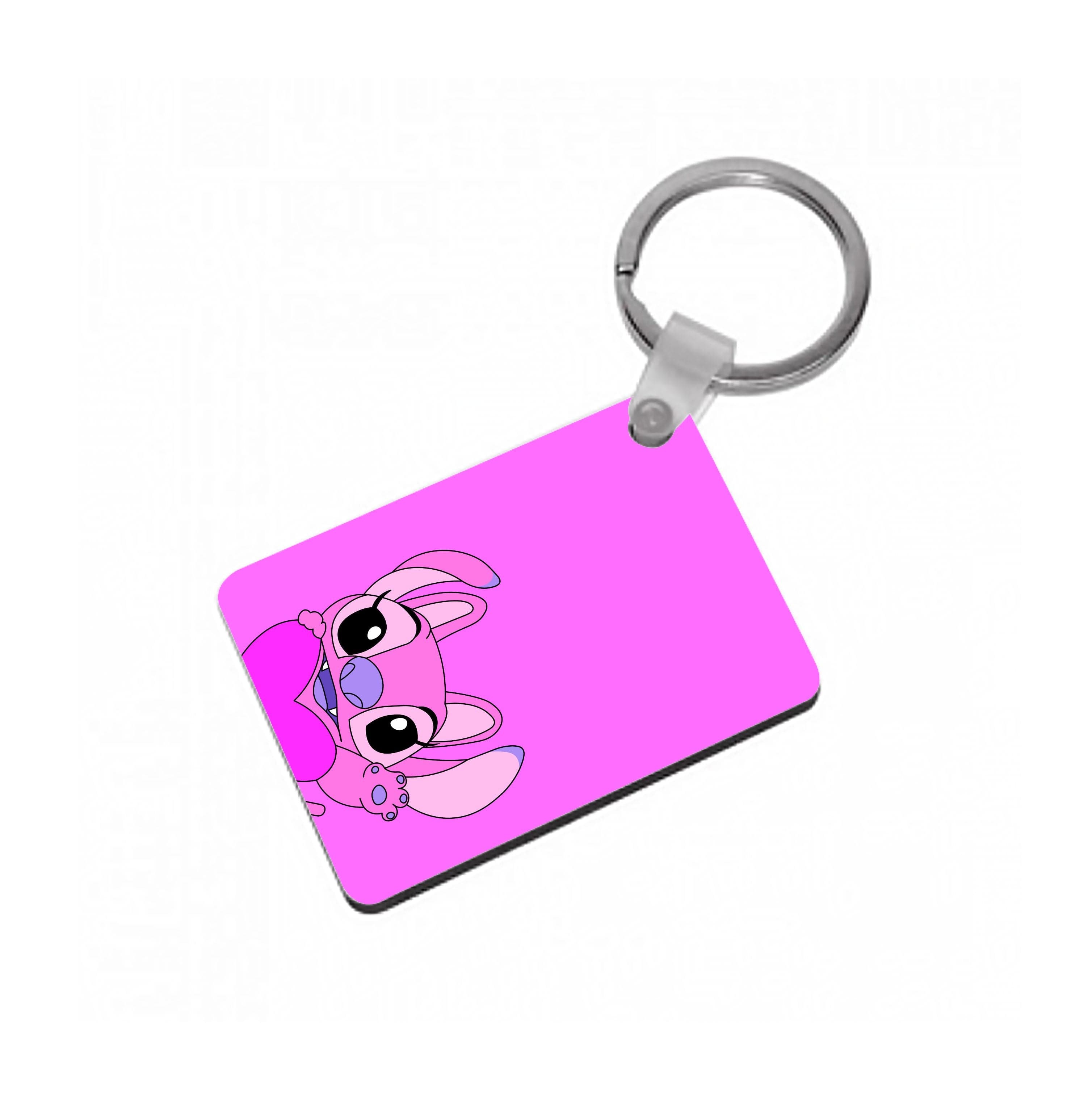 Holding Heart - Pink Alien Keyring