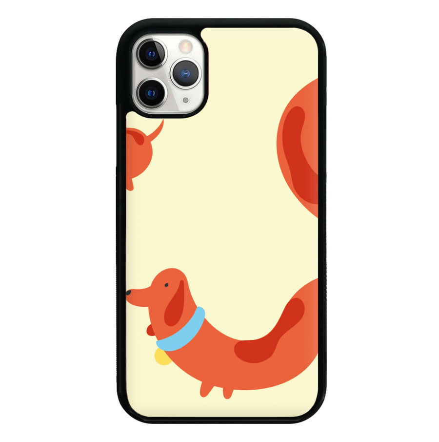 Sausage dog wrapped round - Dachshunds Phone Case