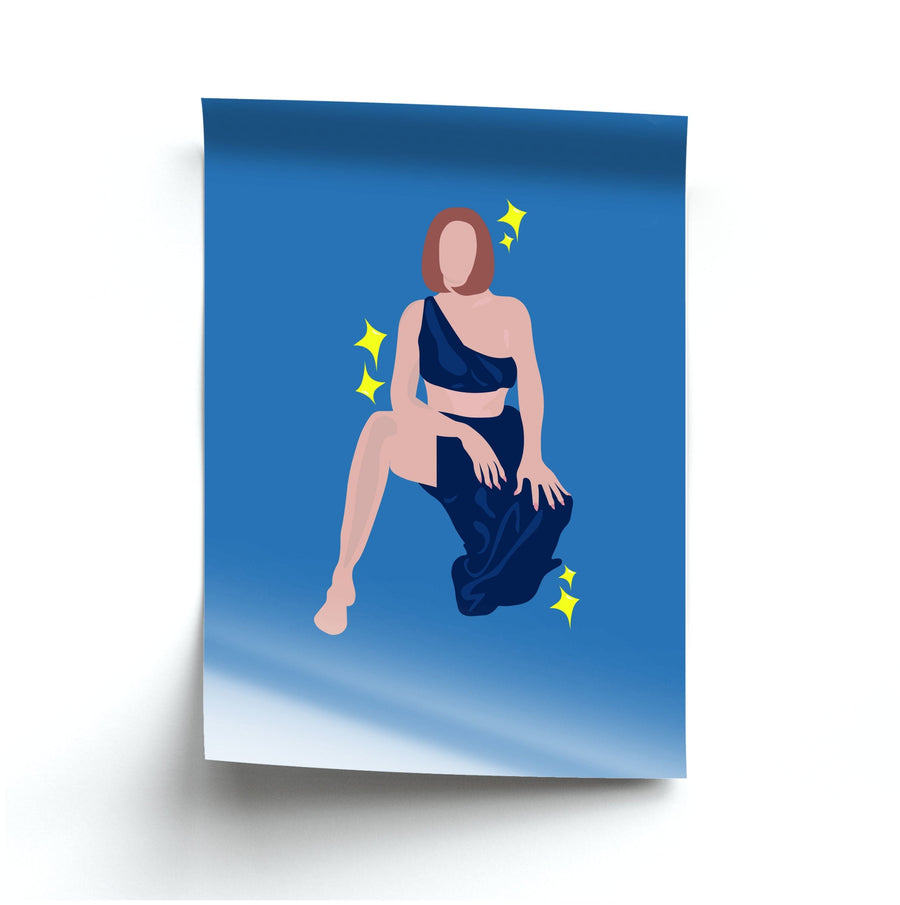 Blue dress silhouette - Khloe Kardashian Poster