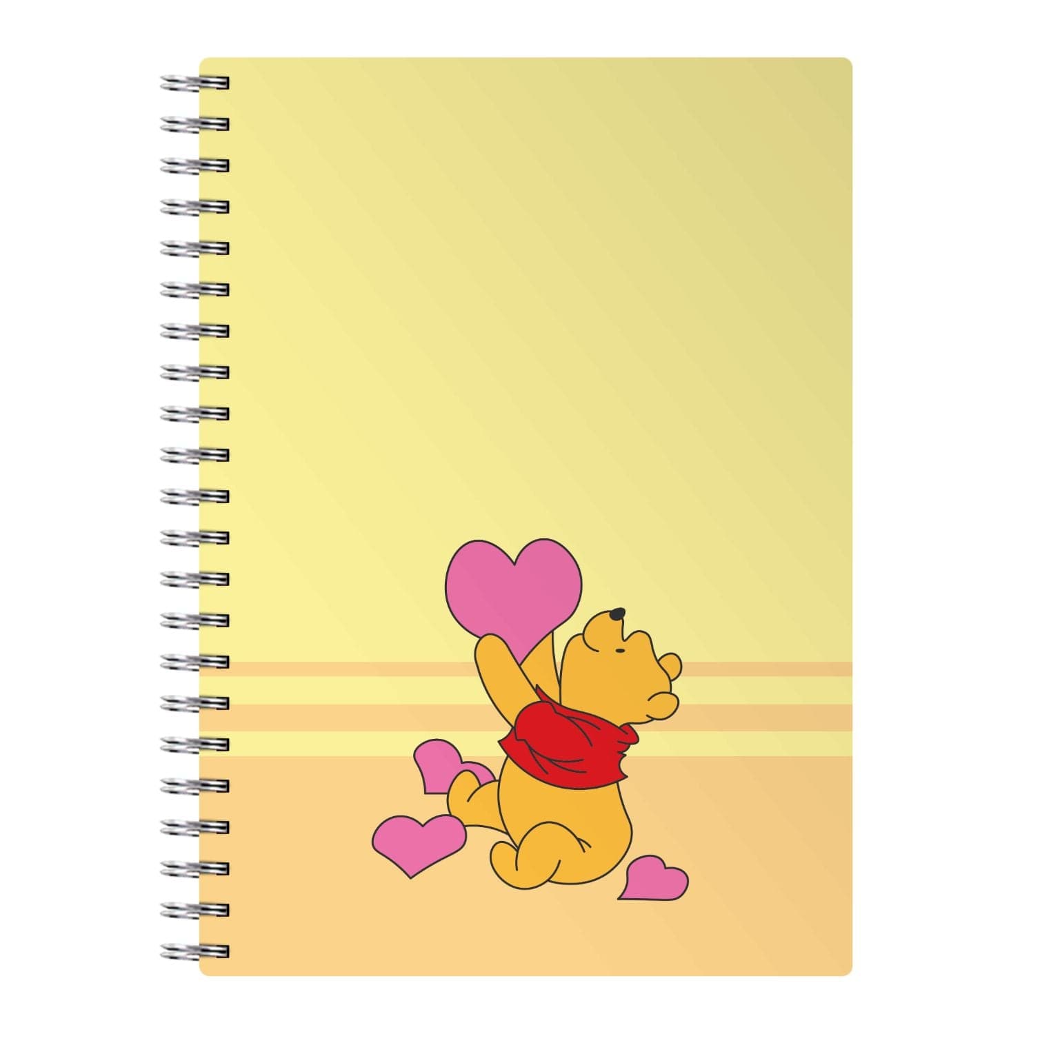 Pooh Love Heart Balloons Valentine's Notebook