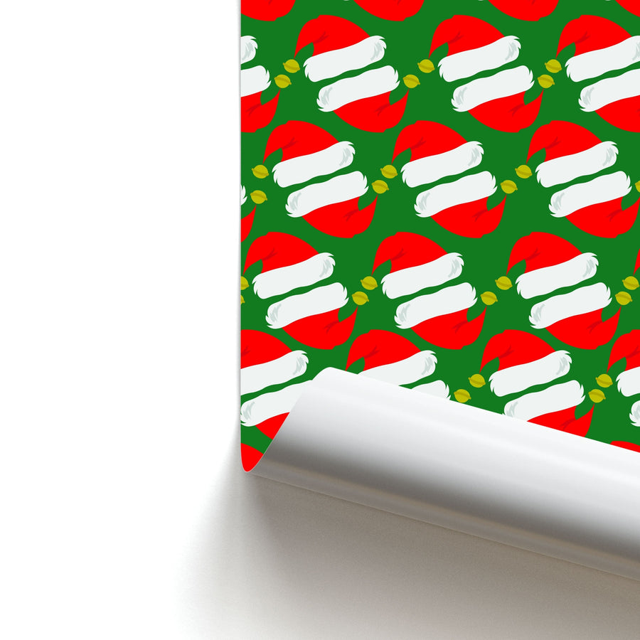 Santa Hat Pattern - Christmas Poster