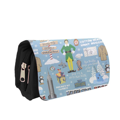 Blue Buddy The Elf Pattern Pencil Case