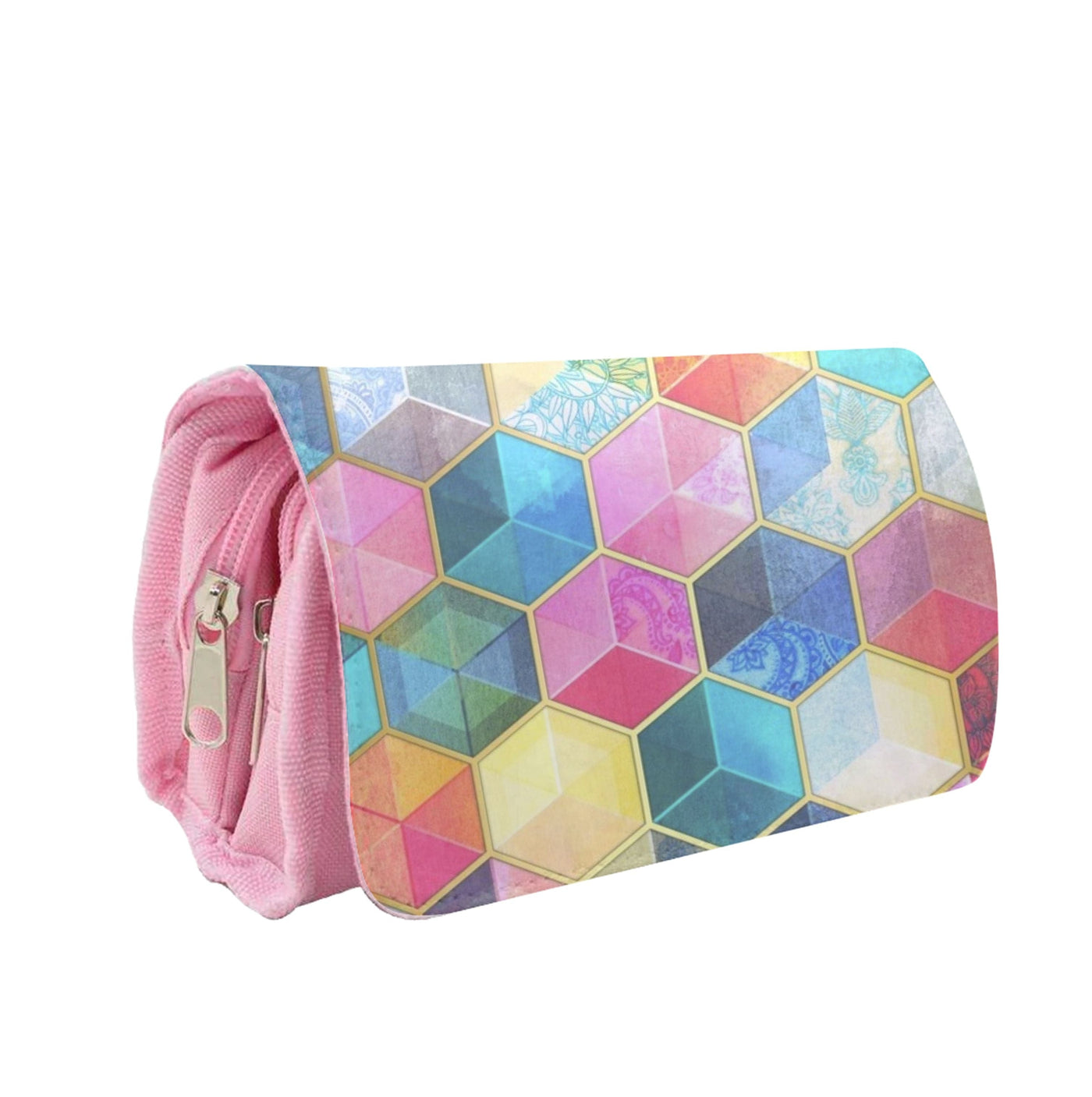 Colourful Honeycomb Pattern Pencil Case