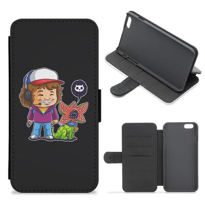 Dustin and The Demogorgon - Stranger Things Flip / Wallet Phone Case - Fun Cases