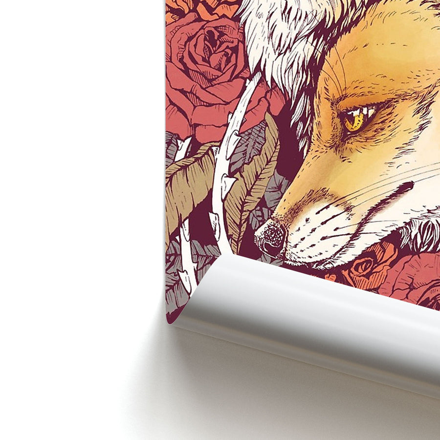 Red Fox Bloom Poster