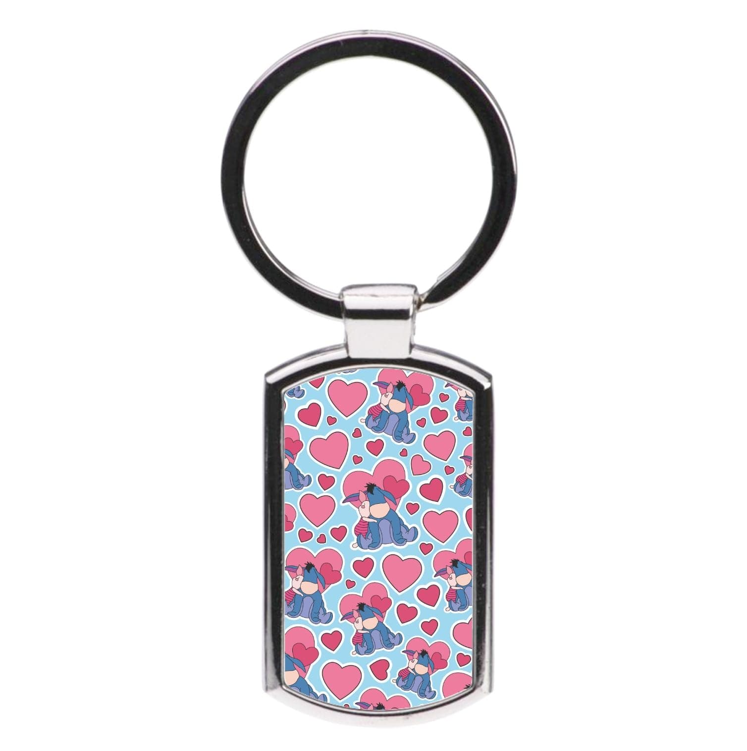 Donkey and Pig Pattern Valentine's Luxury Keyring