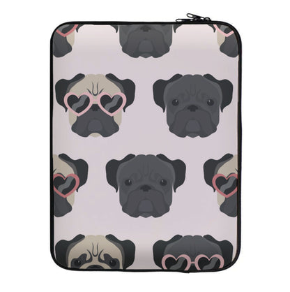 Sunny Pug Life - Dog Pattern Laptop Sleeve