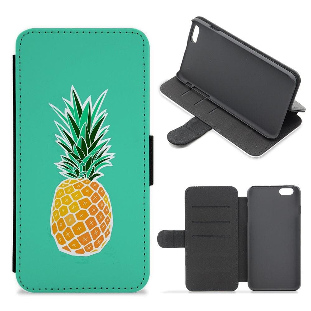 Cartoon Pineapple Flip / Wallet Phone Case - Fun Cases