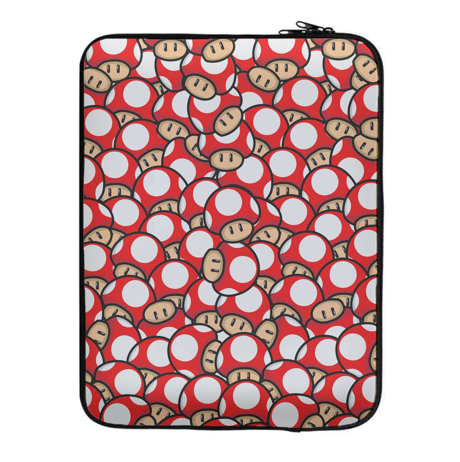 Mushroom Pattern - Red Laptop Sleeve