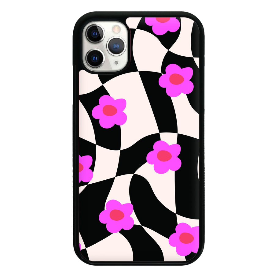 Checkboard Flowers - Trippy Patterns Phone Case