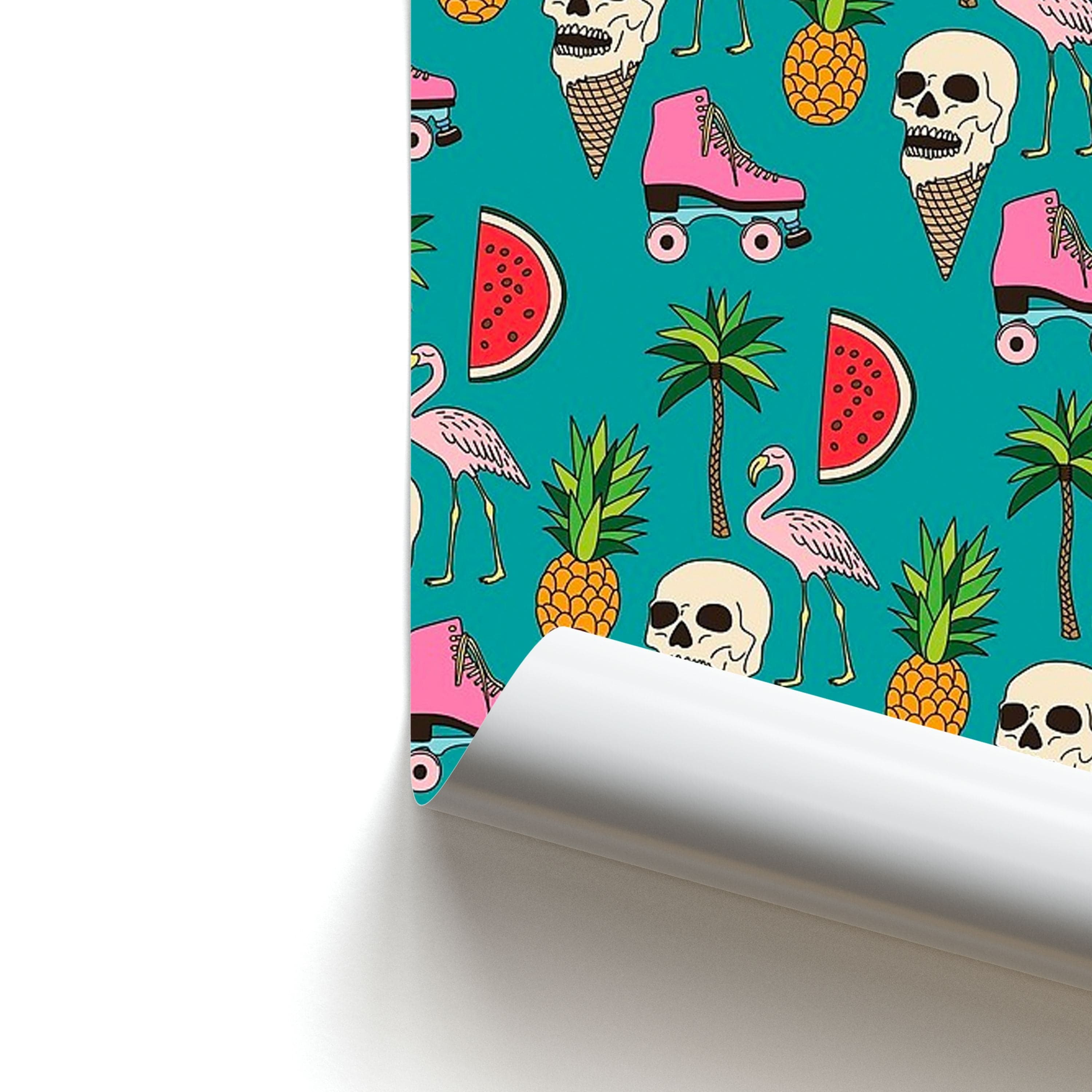 Skull Creams - Summer Pattern Poster