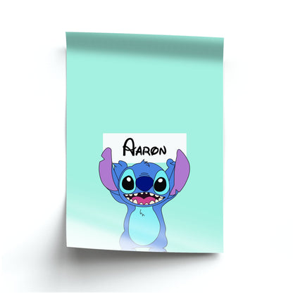 Standing Blue Alien - Personalised Disney Poster