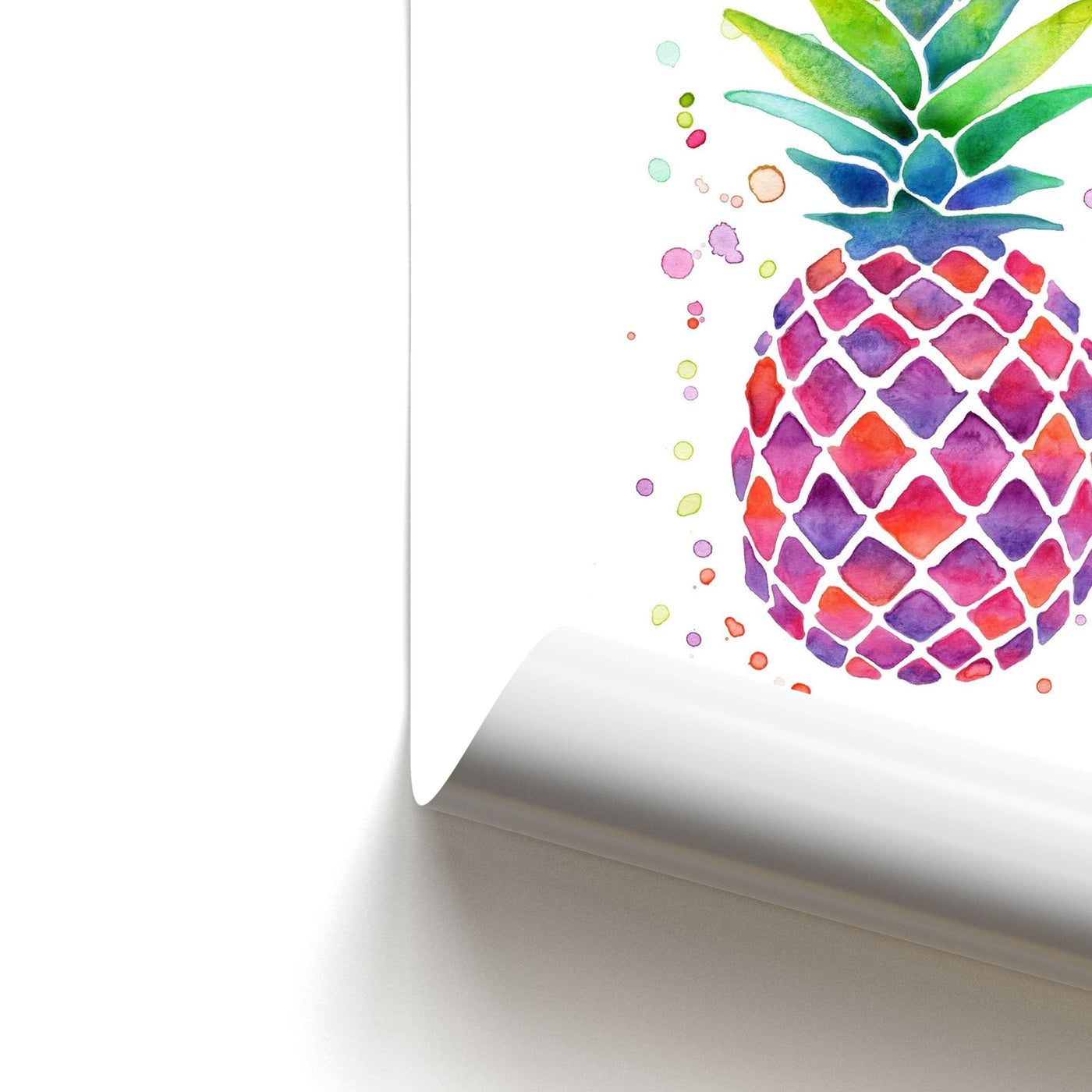Watercolour Pineapple Poster