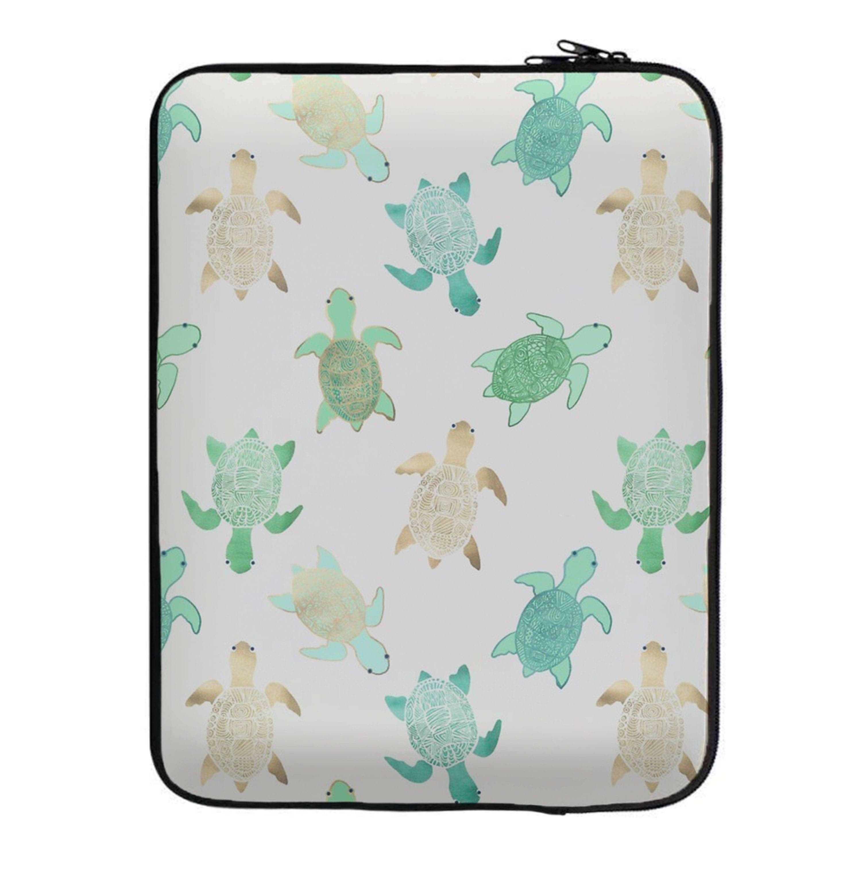 Gilded Jade & Mint Turtles Laptop Sleeve