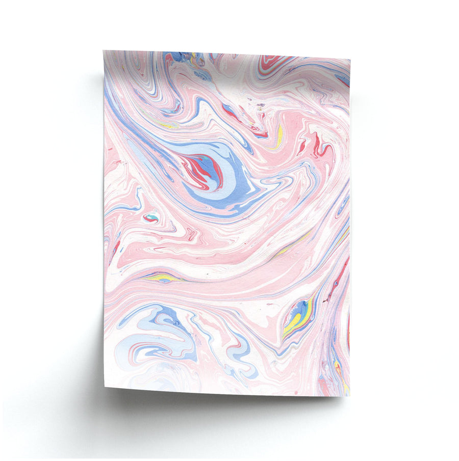 Pink Marble Swirl Poster