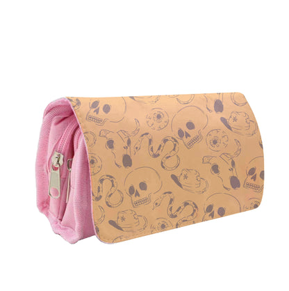 Orange Snakes And Skulls - Western  Pencil Case